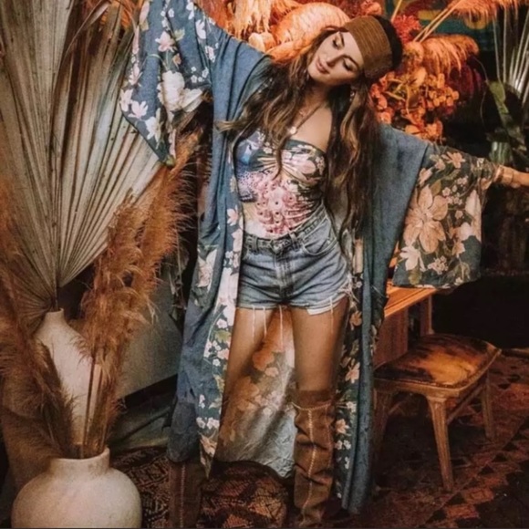 Bird Of Paradise Gypsy Bohemian Kimono - Picture 1 of 16